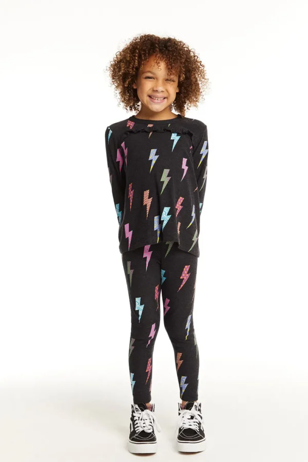 Flash Sale Lightning Bolts Long Sleeve Kids Girls