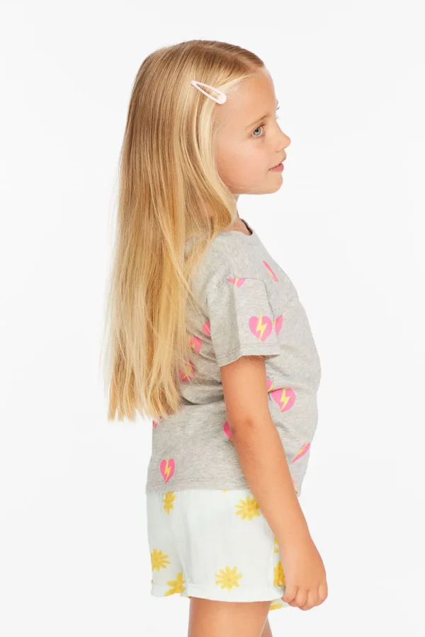 Outlet Lightning Heart Girls Tee Kids Girls