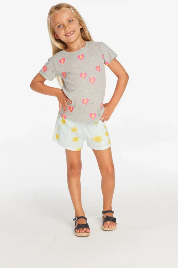 Outlet Lightning Heart Girls Tee Kids Girls