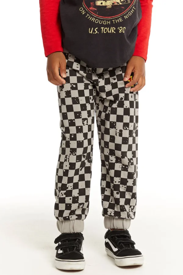 Clearance Lightning Splatter Checker Joggers Kids/BOY Boys
