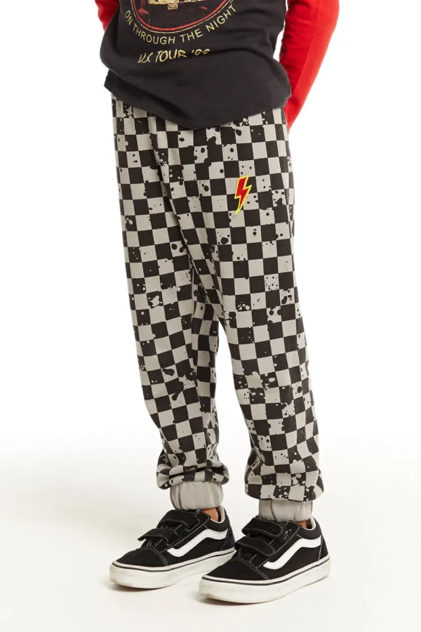 Clearance Lightning Splatter Checker Joggers Kids/BOY Boys