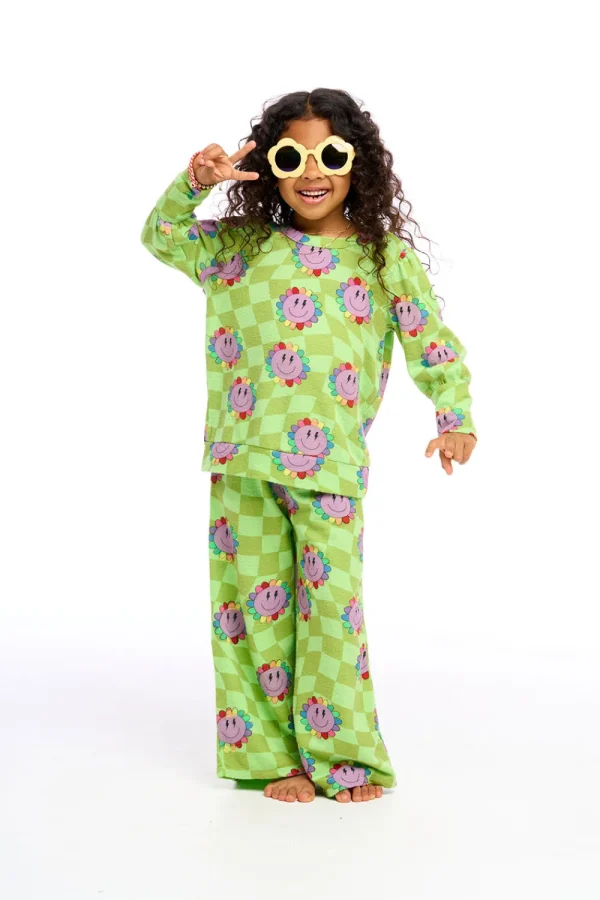 Discount Lime Checkered Daisy Kids Girls