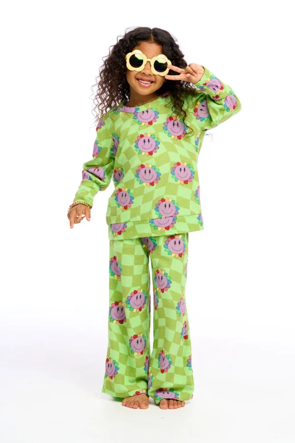 Discount Lime Checkered Daisy Kids Girls