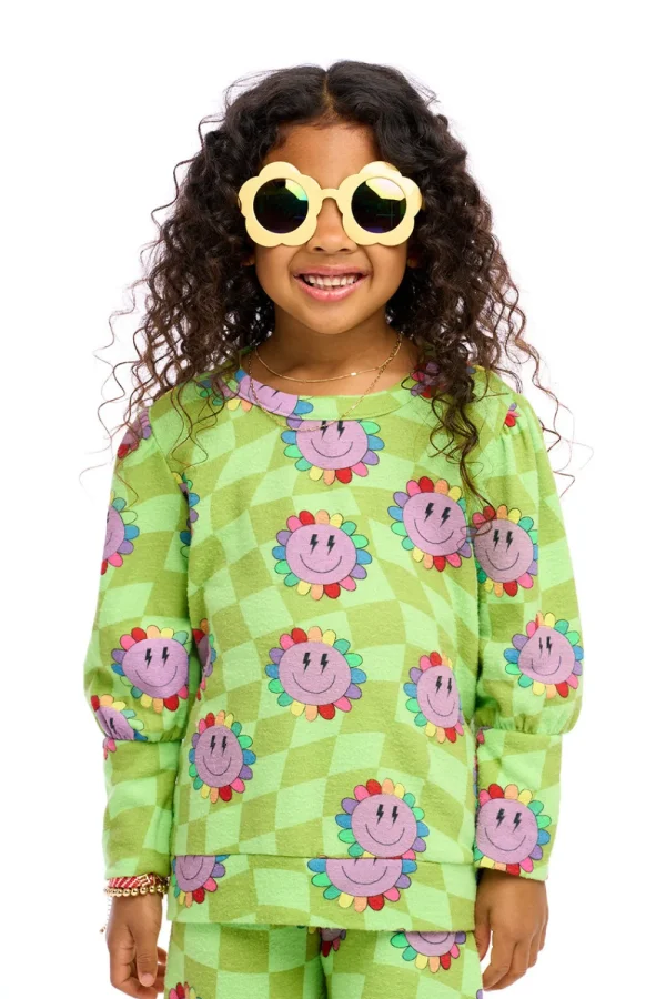 Discount Lime Checkered Daisy Kids Girls