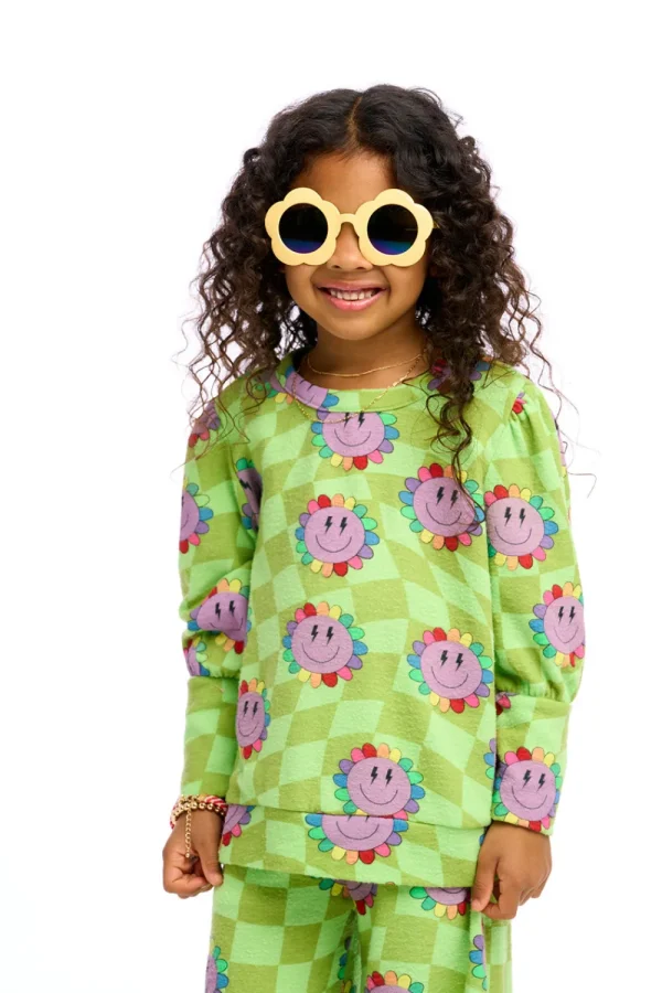 Discount Lime Checkered Daisy Kids Girls