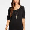 Clearance Linen Jersey Cropped Short Sleeve Boxy Hi Lo Tee Women Tops