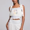 Hot Lirhetta Floral Bouquet Embroidery Crop Top Women Loungewear | Tops