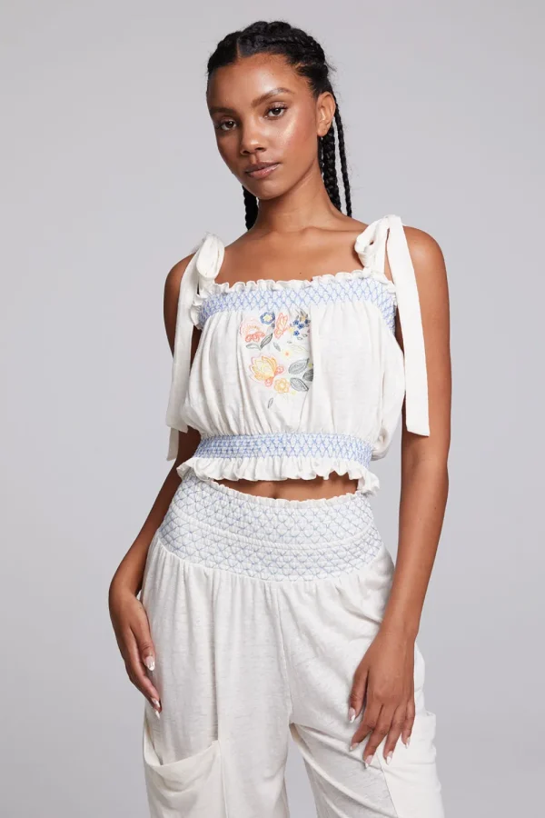 Hot Lirhetta Floral Bouquet Embroidery Crop Top Women Loungewear | Tops
