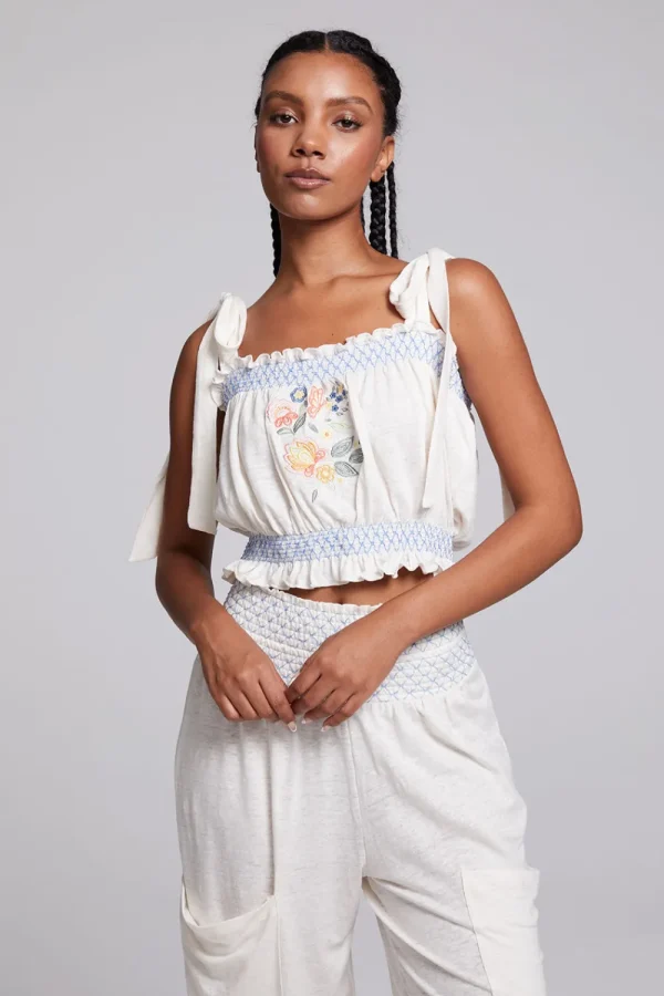 Hot Lirhetta Floral Bouquet Embroidery Crop Top Women Loungewear | Tops