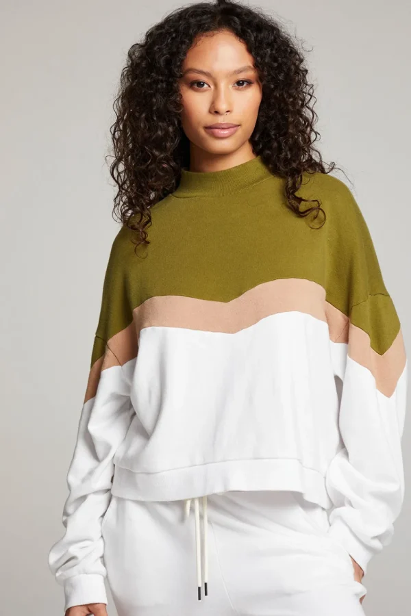 Sale Liz Sand Color Block Pullover Women Loungewear | Tops