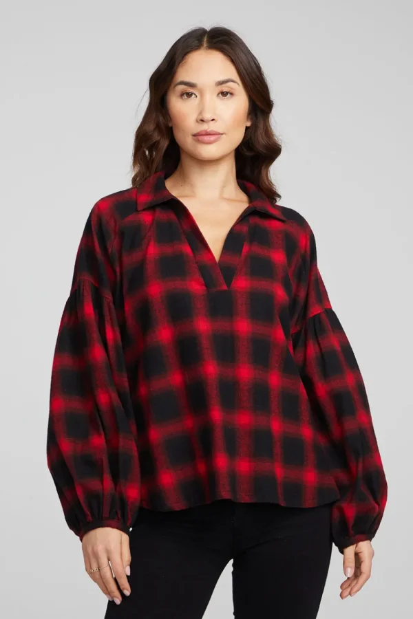 Clearance Lola Sunset Plaid Blouse Women Loungewear | Tops