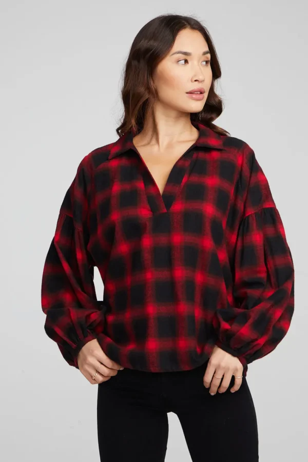 Clearance Lola Sunset Plaid Blouse Women Loungewear | Tops