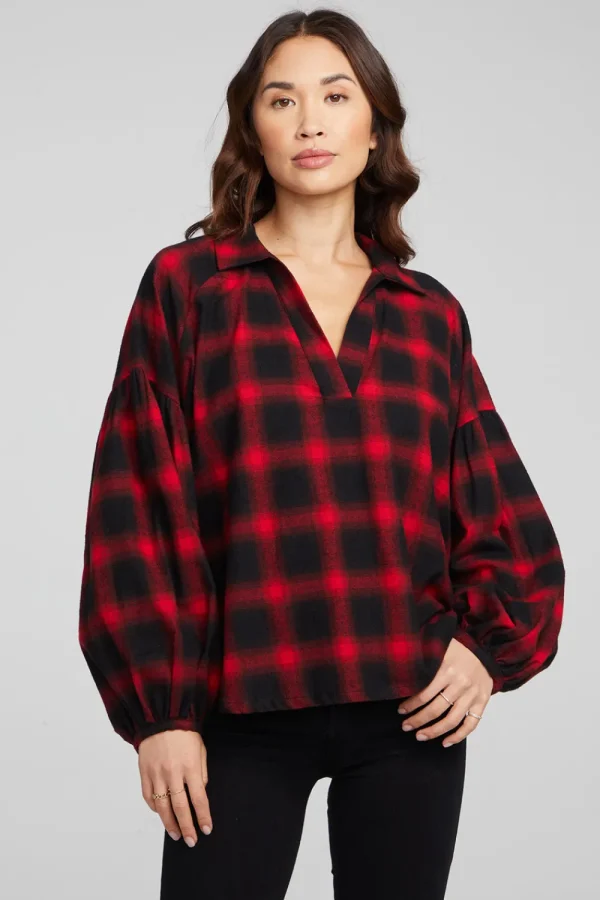 Clearance Lola Sunset Plaid Blouse Women Loungewear | Tops