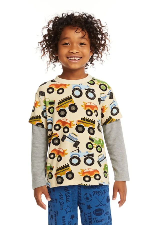 Discount Long And Short Sleeve Monster Truck Tee Kids/BOY Boys
