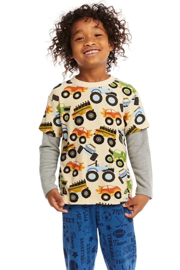 Discount Long And Short Sleeve Monster Truck Tee Kids/BOY Boys