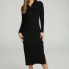 Sale Long Sleeve Button Down Collar Dress Women Dresses
