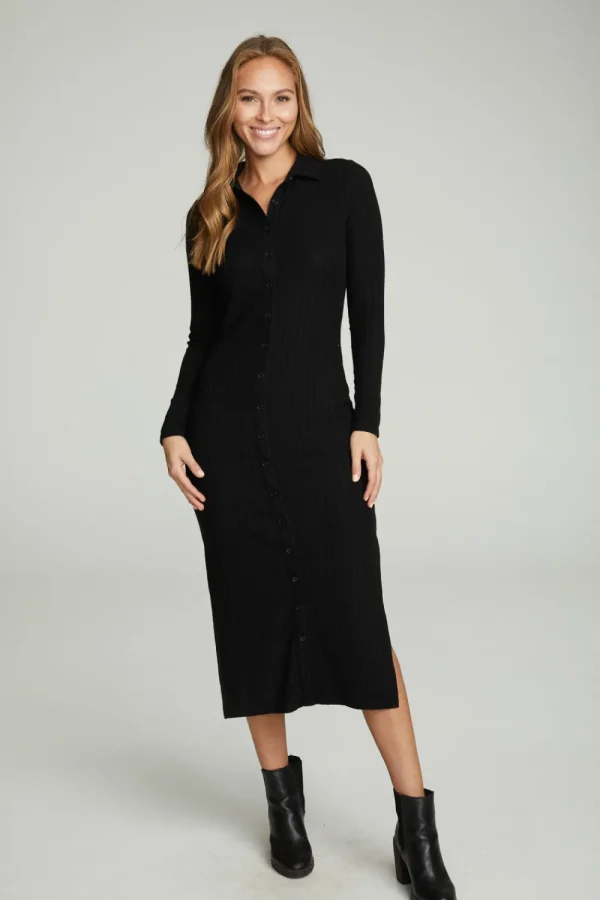 Sale Long Sleeve Button Down Collar Dress Women Dresses