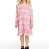 New Long Sleeve Cotton Candy Plaid Dress Kids Girls