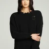 Fashion Long Sleeve Crew Neck Deconstructed Sweater Pullover Women Outerwear | Tops