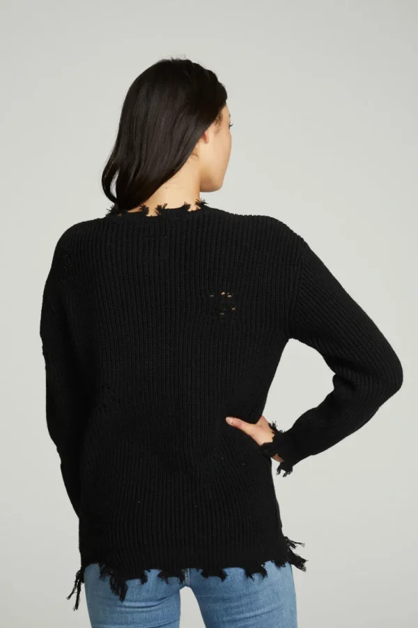 Fashion Long Sleeve Crew Neck Deconstructed Sweater Pullover Women Outerwear | Tops