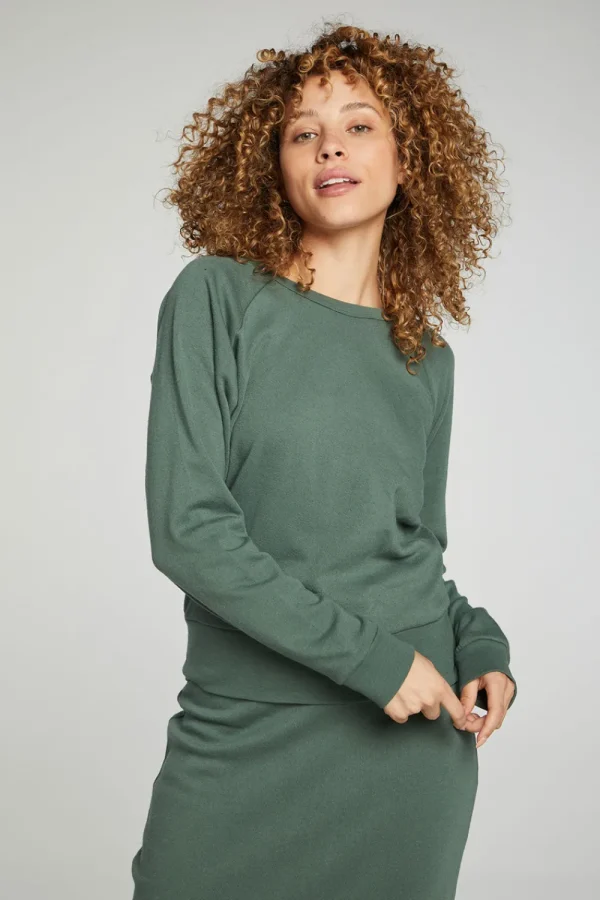 Flash Sale Long Sleeve Crew Neck Raglan Pullover Women Tops