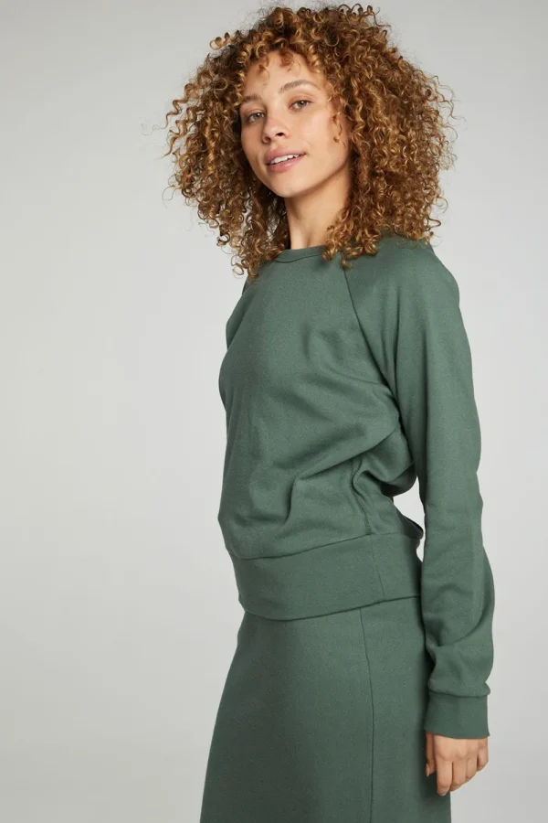 Flash Sale Long Sleeve Crew Neck Raglan Pullover Women Tops