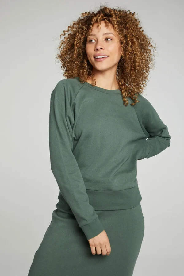 Flash Sale Long Sleeve Crew Neck Raglan Pullover Women Tops