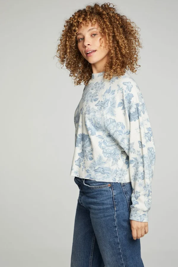 Online Long Sleeve Cropped Mock Neck Raglan Tee Women Tops