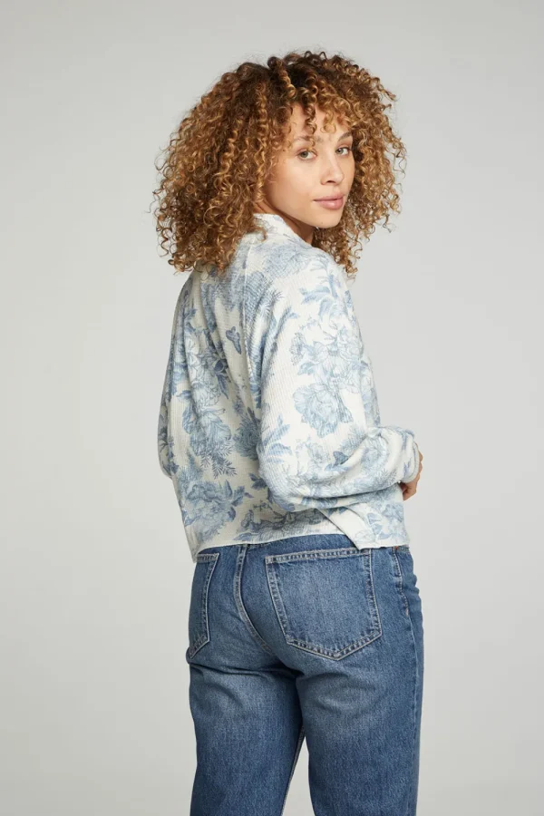 Online Long Sleeve Cropped Mock Neck Raglan Tee Women Tops