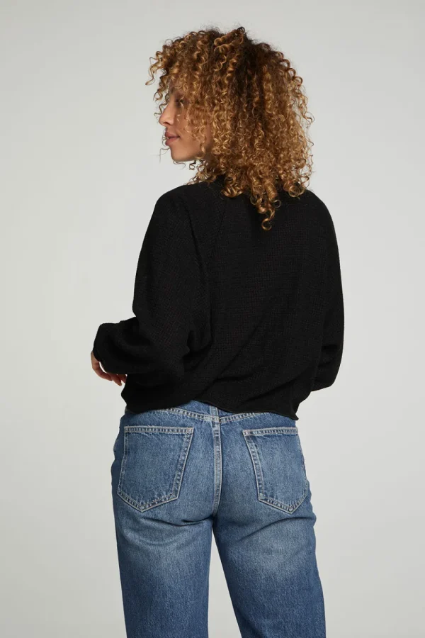 Discount Long Sleeve Cropped Mock Neck Raglan Tee Women Tops