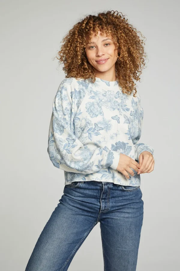 Online Long Sleeve Cropped Mock Neck Raglan Tee Women Tops