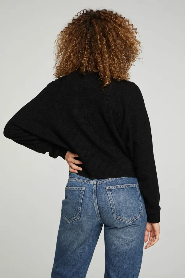 Discount Long Sleeve Cropped Mock Neck Raglan Tee Women Tops