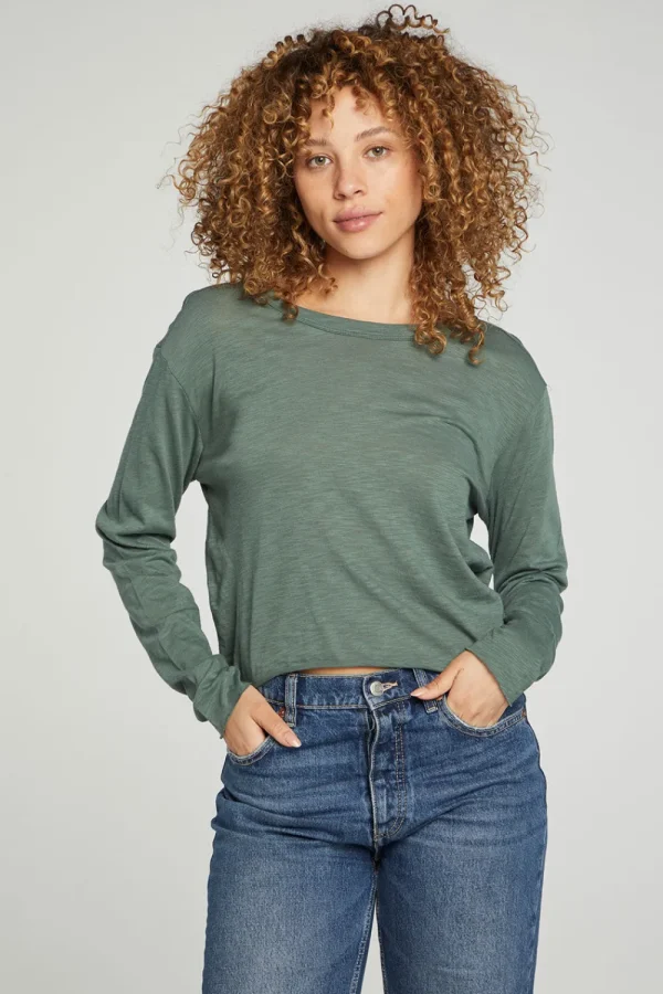 Best Sale Long Sleeve Cropped Tee Women Tops