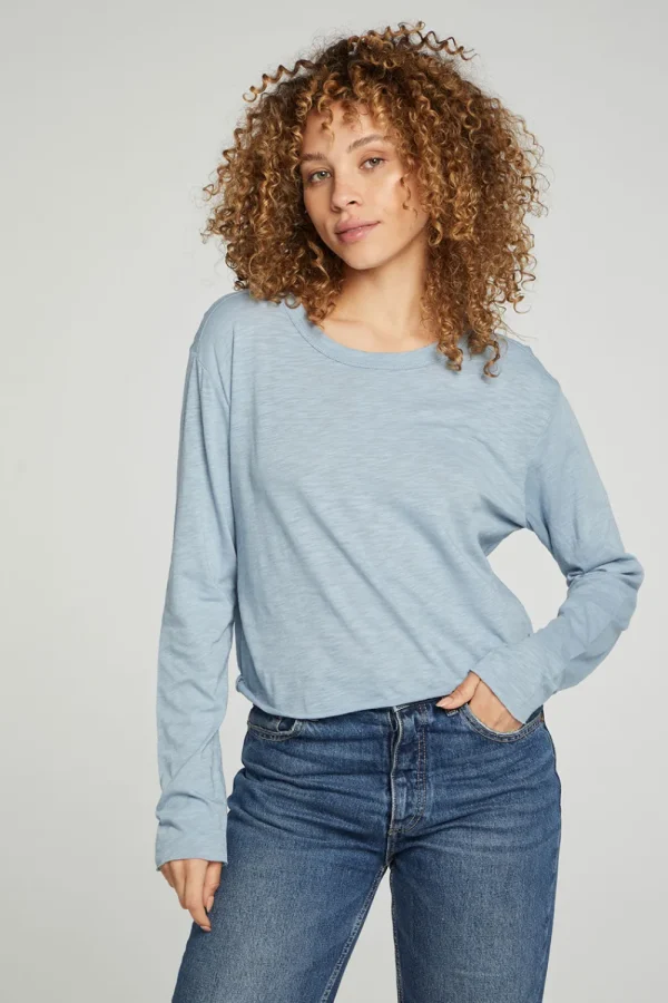 Hot Long Sleeve Cropped Tee Women Tops