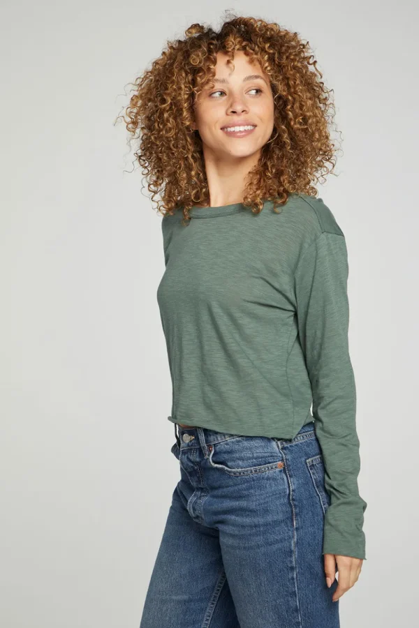 Best Sale Long Sleeve Cropped Tee Women Tops