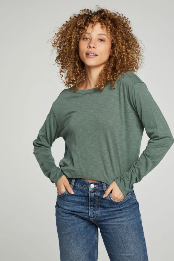 Best Sale Long Sleeve Cropped Tee Women Tops