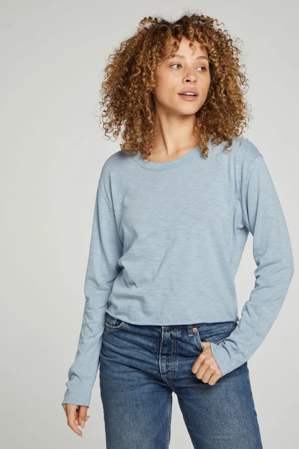 Hot Long Sleeve Cropped Tee Women Tops