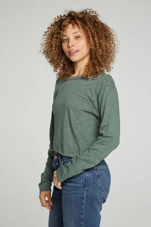 Best Sale Long Sleeve Cropped Tee Women Tops
