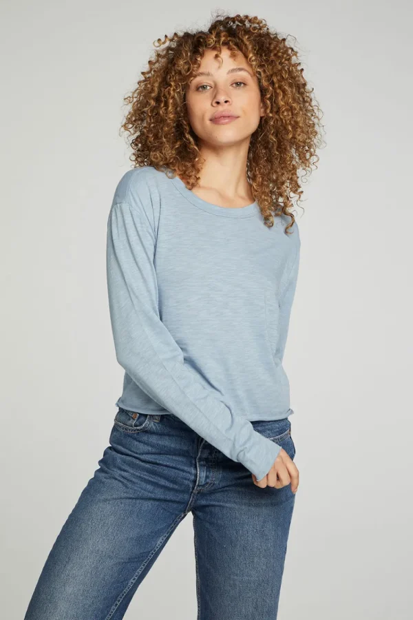 Hot Long Sleeve Cropped Tee Women Tops