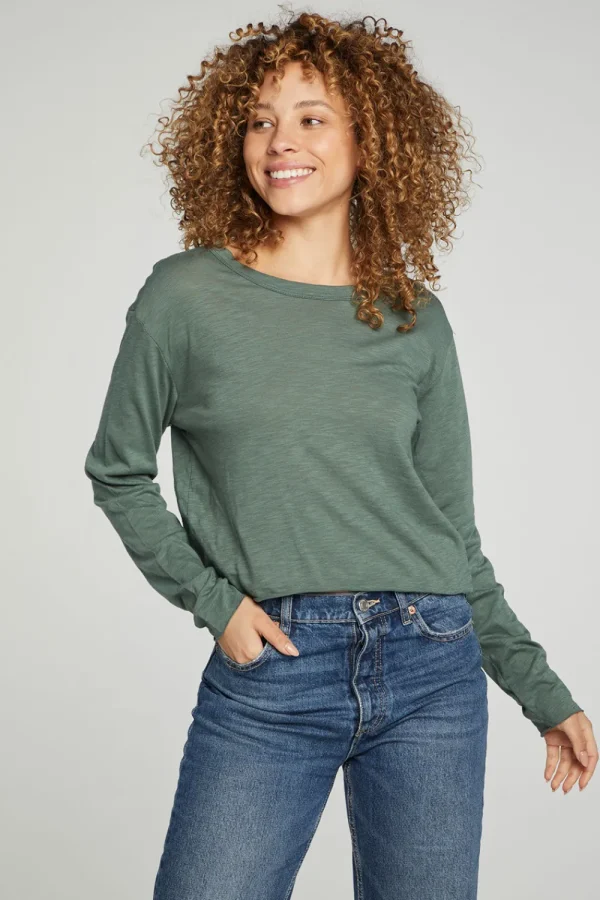 Best Sale Long Sleeve Cropped Tee Women Tops