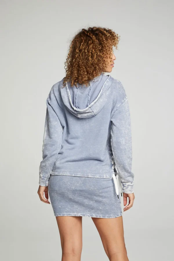 Online Long Sleeve Hoodie With Lace Up Sides Women Outerwear | Tops