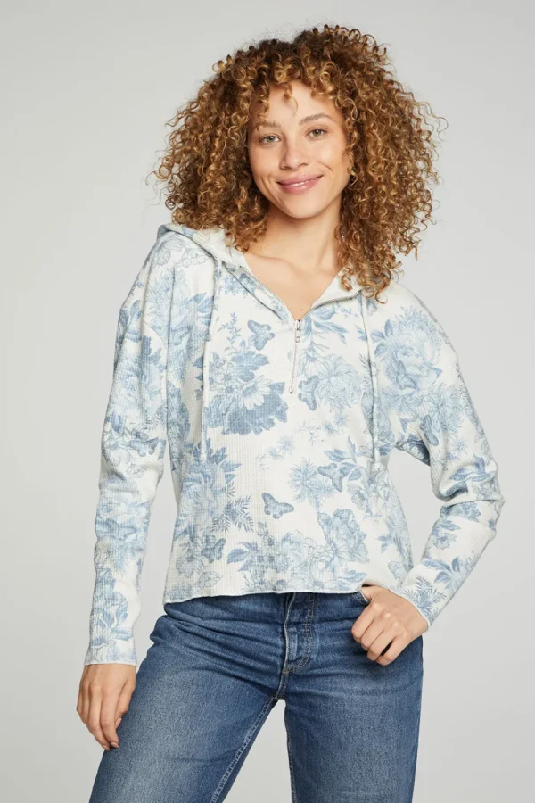 Cheap Long Sleeve Semi Cropped Zip Front Hoodie Women Outerwear | Tops