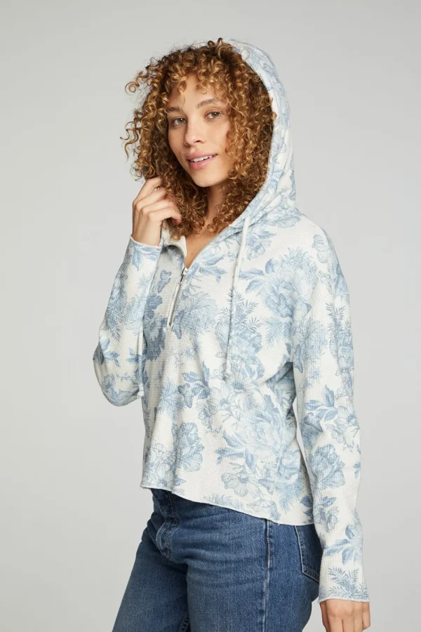 Cheap Long Sleeve Semi Cropped Zip Front Hoodie Women Outerwear | Tops