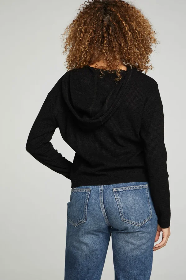 Store Long Sleeve Semi Cropped Zip Front Hoodie Women Outerwear | Tops