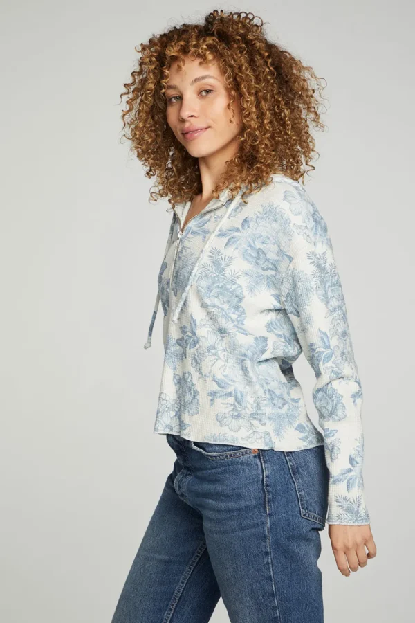 Cheap Long Sleeve Semi Cropped Zip Front Hoodie Women Outerwear | Tops