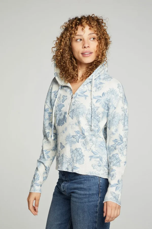 Cheap Long Sleeve Semi Cropped Zip Front Hoodie Women Outerwear | Tops