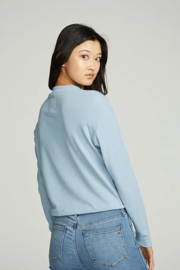 Cheap Long Sleeve Zipper Mock Neck Semi Cropped Tee Women Tops