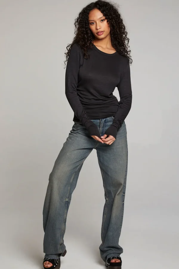 Hot Louis Licorice Long Sleeve Women Loungewear | Tops