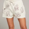 Fashion Love Rock Embroidery Shorts Women Loungewear | Graphics