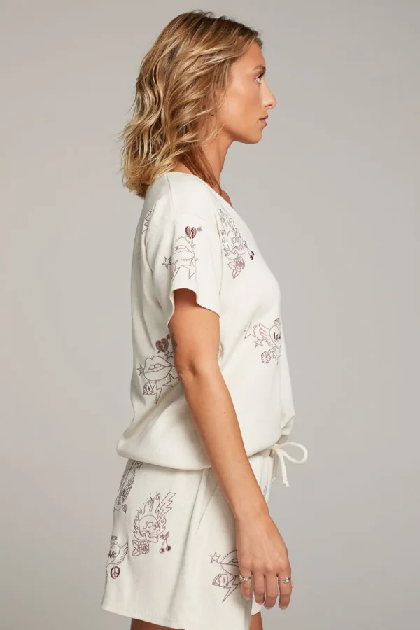 Discount Love Rock Embroidery Tee Women Loungewear | Graphics